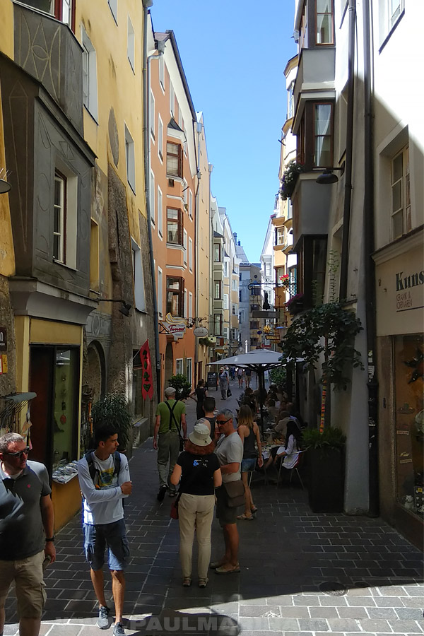 busy tiny passage in Innsbruck