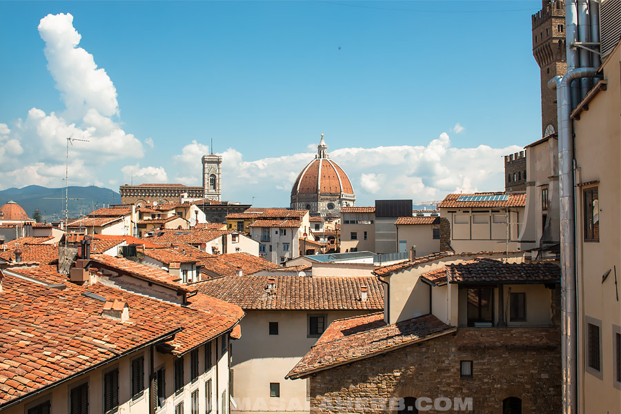 florence roof top view from the galleria de uffizi