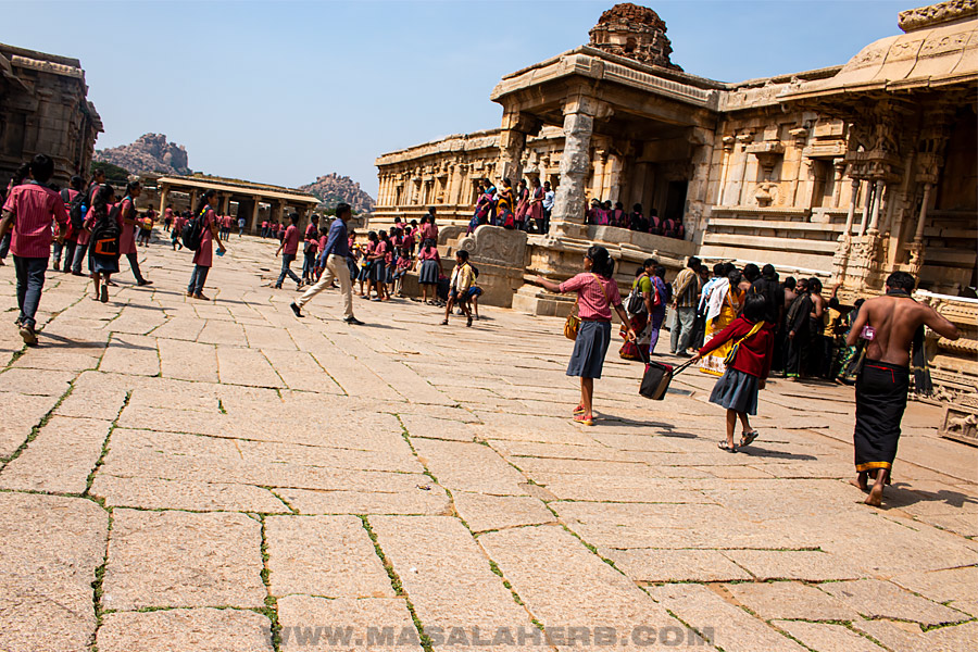 temple and school kids india