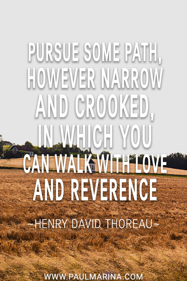 Pursue some path, however narrow and crooked, in which you can walk with love and reverence