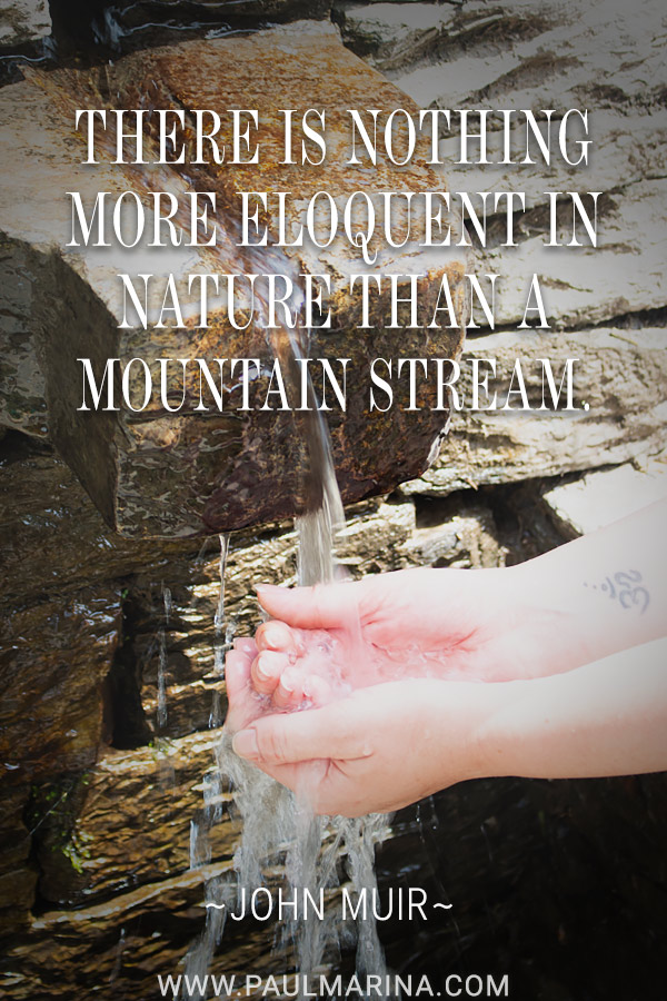 There is nothing more eloquent in nature than a mountain stream.
