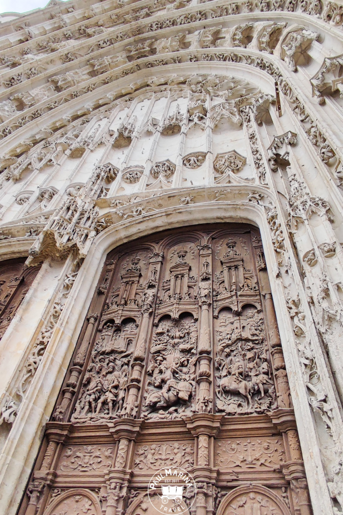 Beauvais Cathedral entrance and wooden carved door