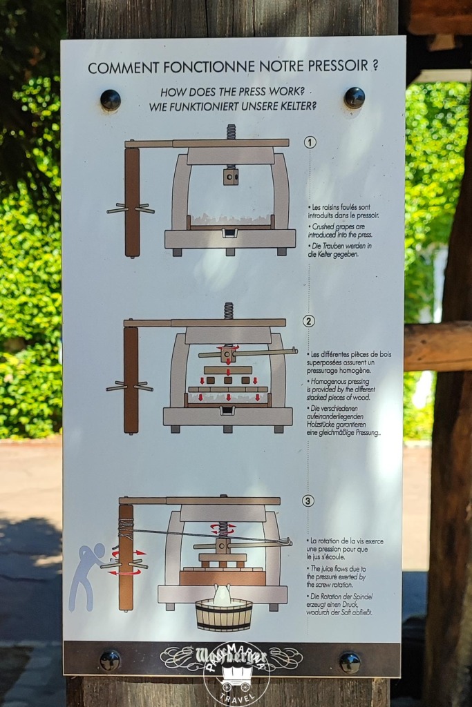 How does a traditional wine press work
