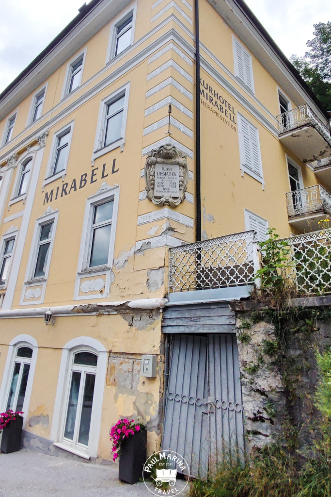 Former Mirabell spa hotel crumbling with duke of Bismarque plaque