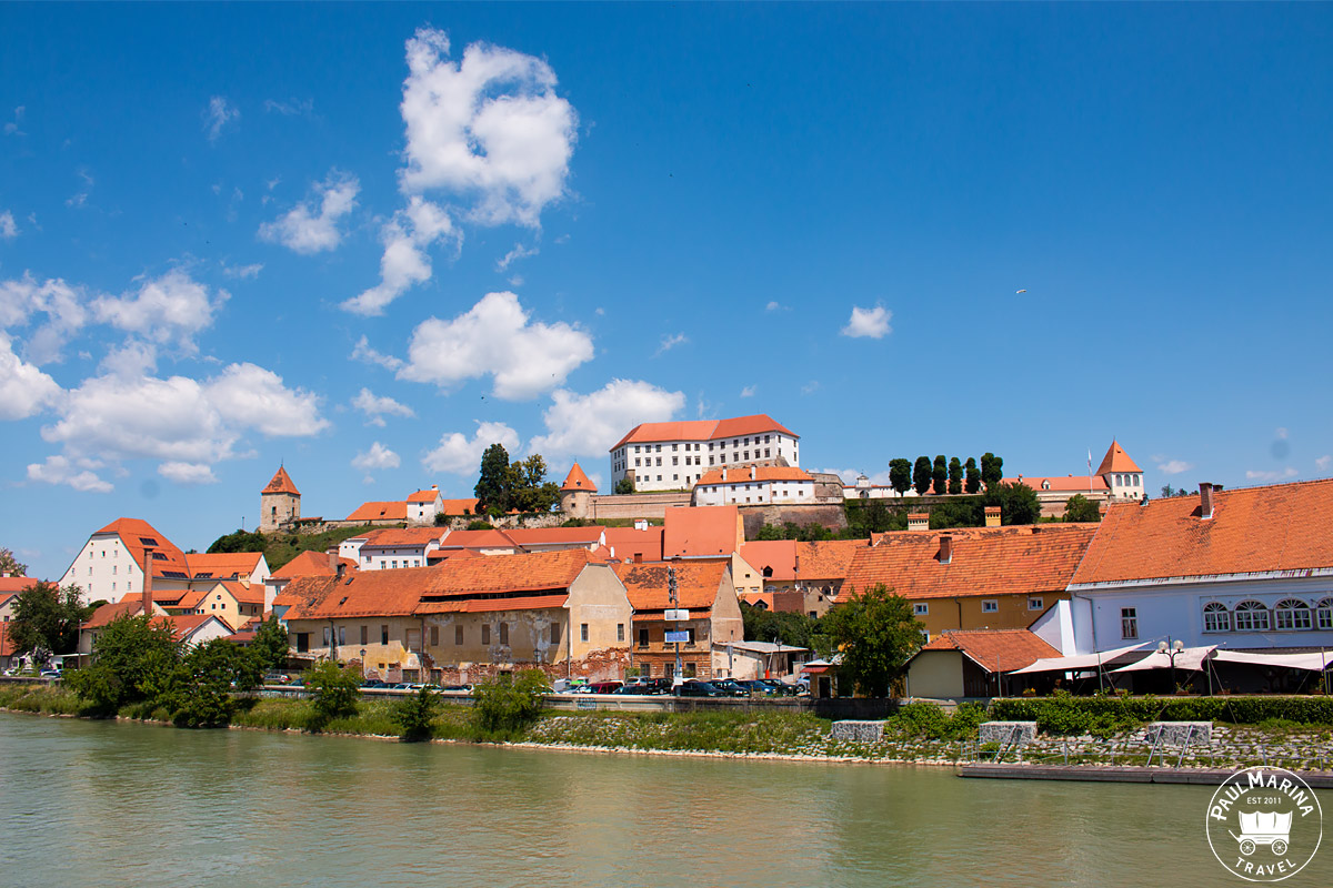 View of Ptuj with Drava river from the bridge