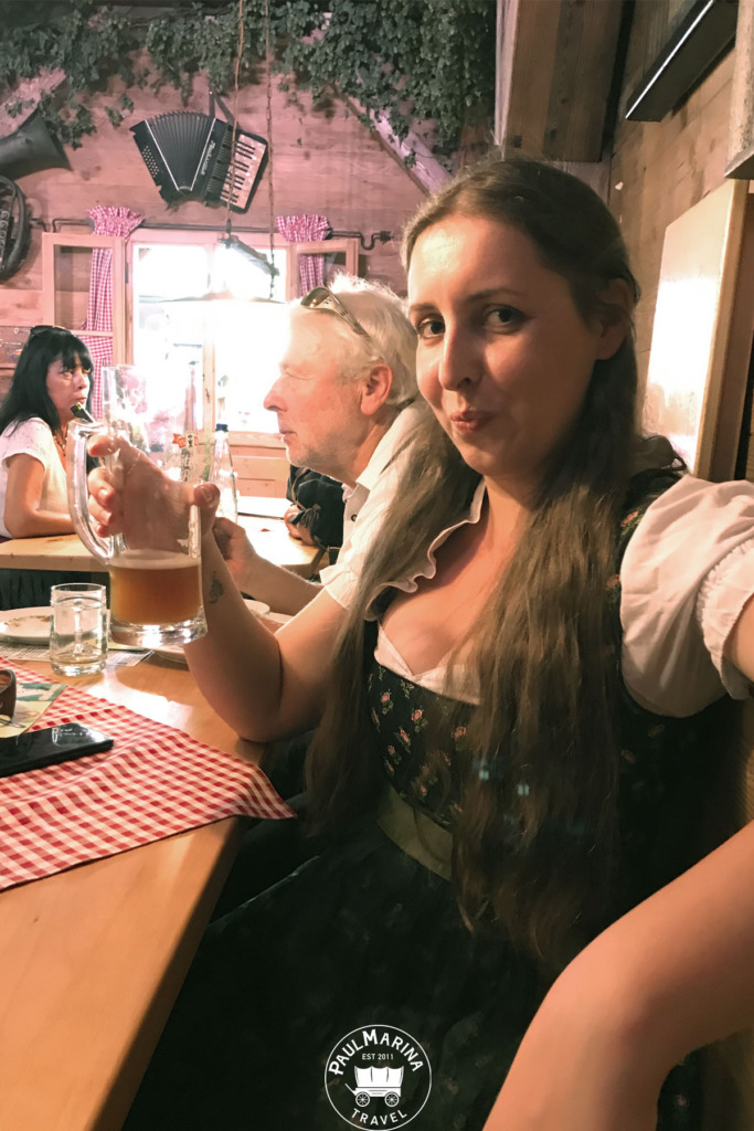 Drinking beer at a Munich fair