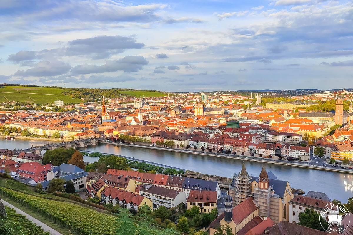 View of Würzburg during sunset hour