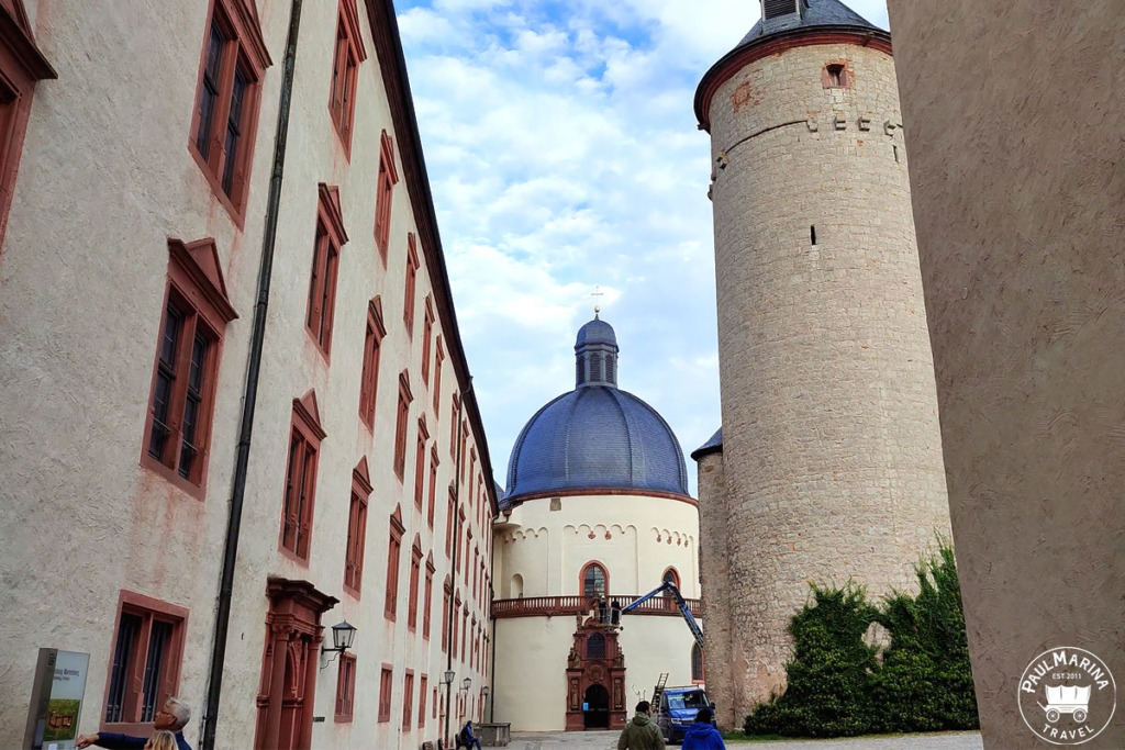Church and tower keep in the Marienberg Fortress Würzburg