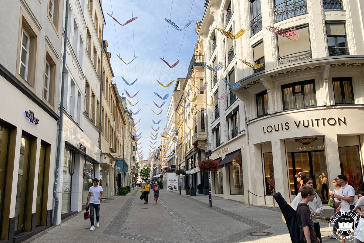 Upscale Shopping Lane of Luxembourg city