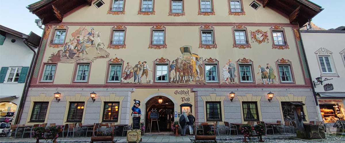 Historical hotel post in Mittenwald