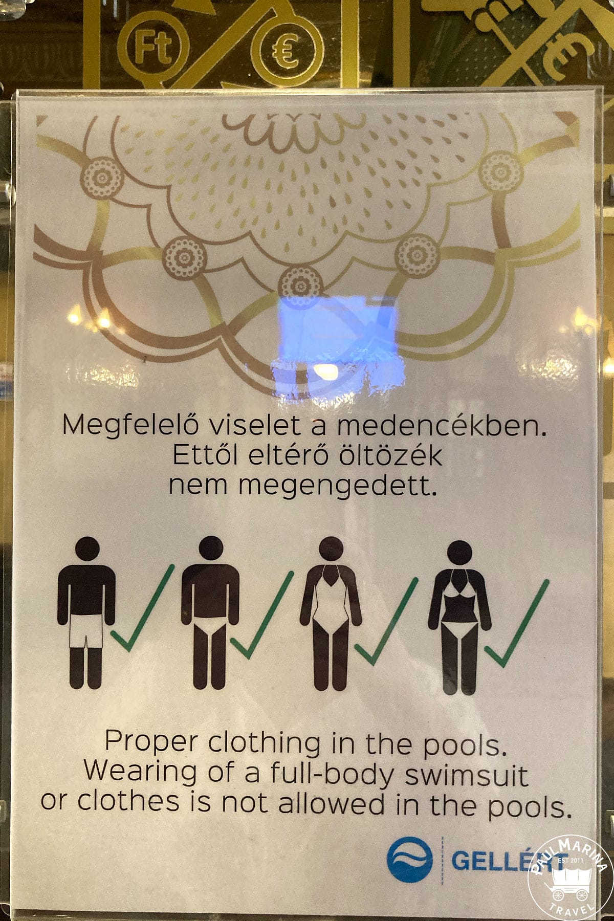 Swimsuit rules at Gellért