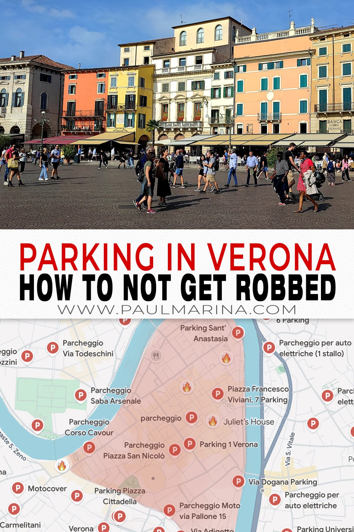 Where to Park in Verona Without Getting Robbed + Tips pin picture