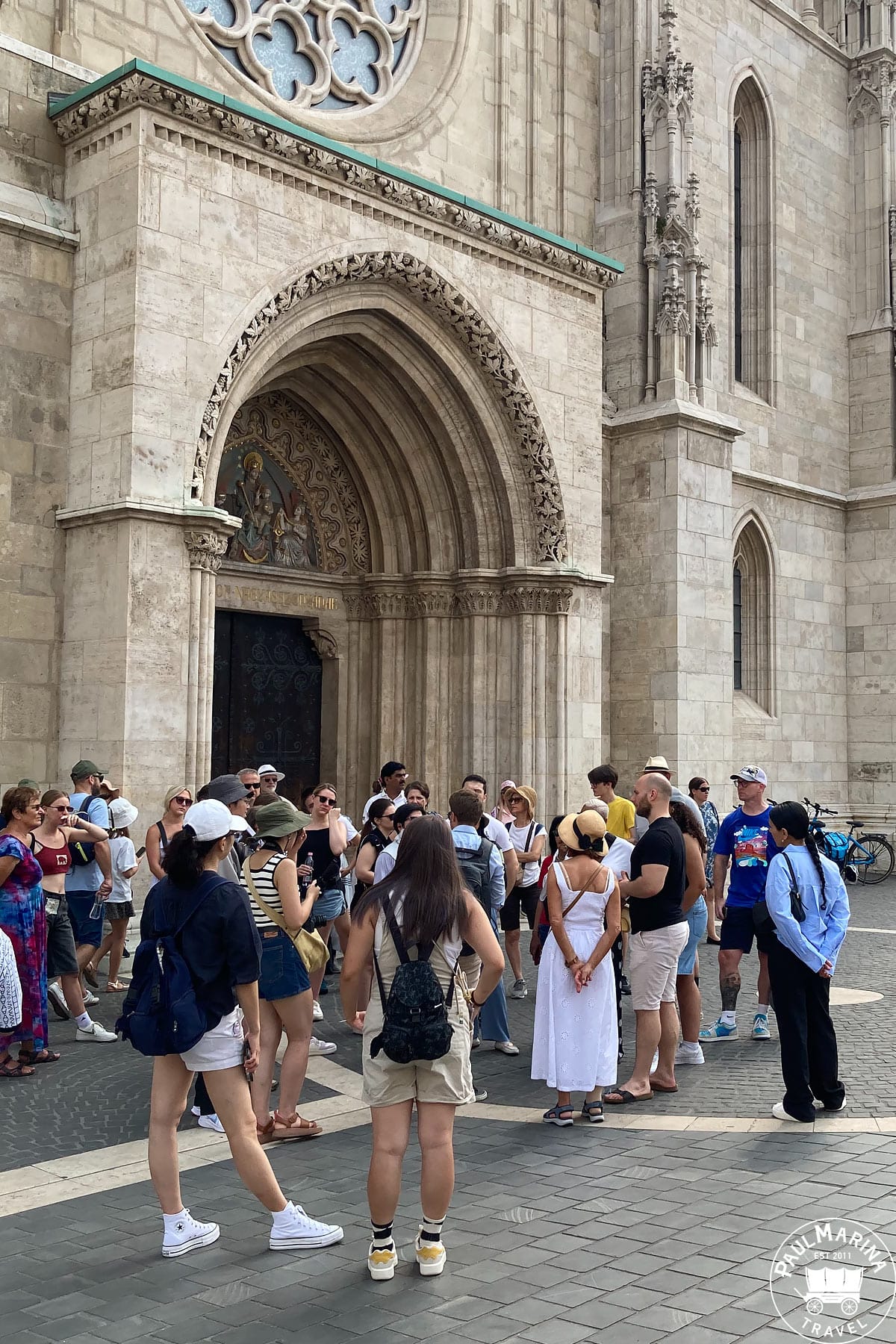 Tour group in Budapest