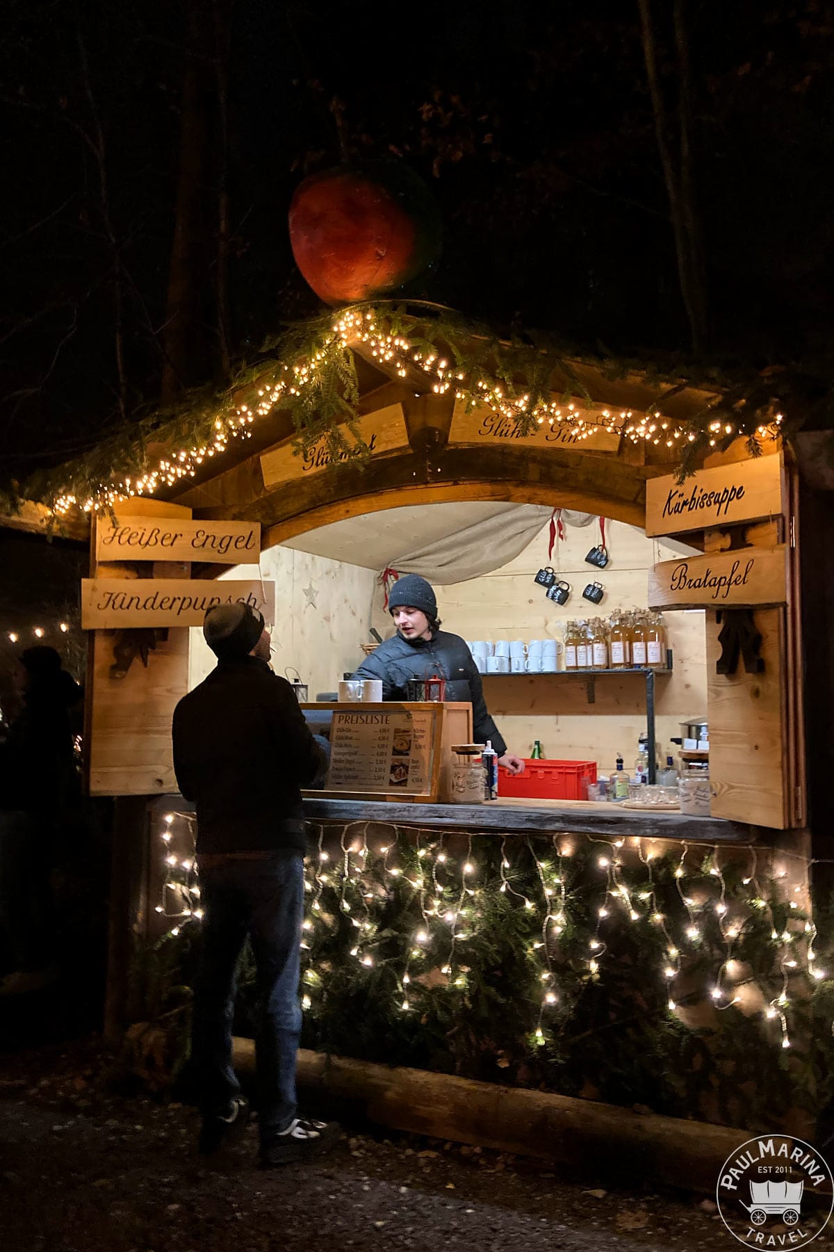 A stall selling pumplkin soup and other specialties