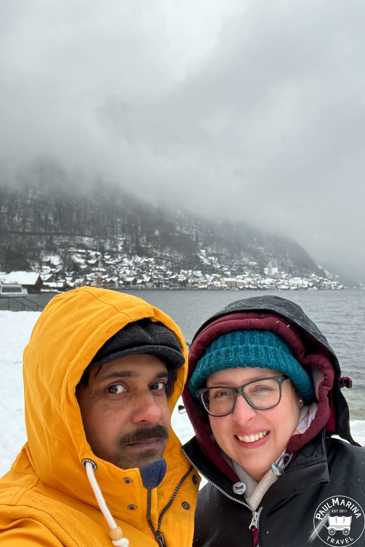 Hallstatt park in winter