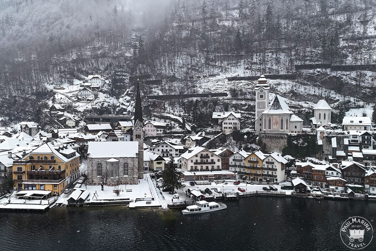 Hallstatt town winter view