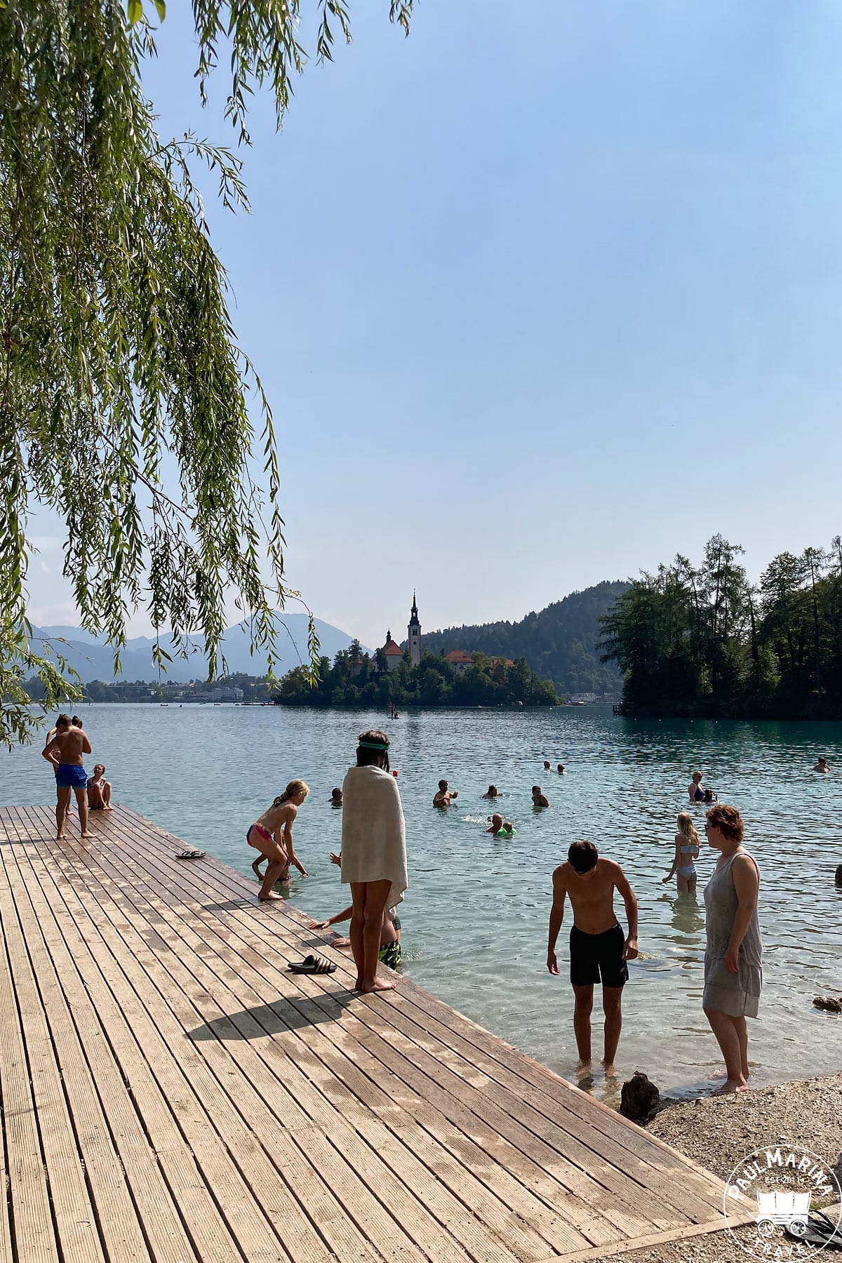 lake bled beach view