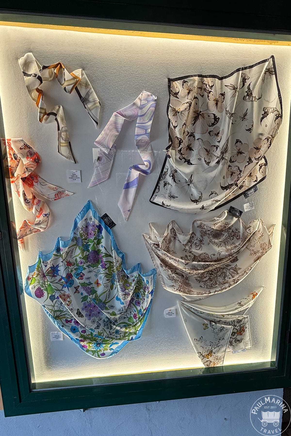 Silk scarves at Lake Como